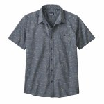 Patagonia Mens Go To Short Sleeve Button-Up-Le Map De Los Kooks/Plume Grey-S