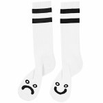 Polar Happy Sad Sock-White/Black-S/M