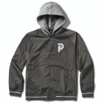 Primitive Mens Two Fer Varsity Jacket-Charcoal-S Primitive Mens Two Fer Varsity Jacket-Charcoal-S