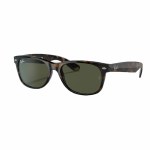 Ray Ban  New Wayfarer Sunglasses-Gloss Tortoise/Tortoise/Green Classic G-15 Polarized-OS