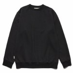TAIKAN Mens Plain Crew Sweatshirt-Black-S