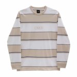 Vans Mens Easy Box Bold Stripe LS Long Sleeve Button-Up-White/Oatmeal-S