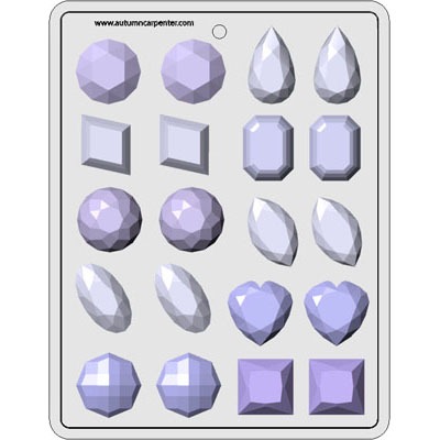 8H-5120 Large GEMs Assortment Hard Candy Mold, 1/2 - 1 - The