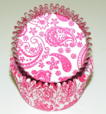 1-1/4"X2" Paisley Pink and White Baking Cups 500 Count