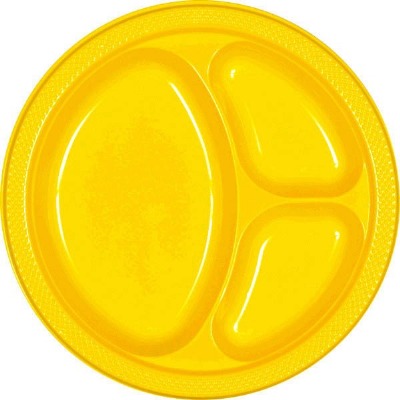 10.25" Divided Plate 20 CT Yellow