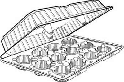 12 Cav Hinged CupcakeContainer