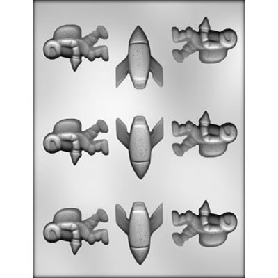 2..25" Space Ship Astronaut Chocolate Candy Mold