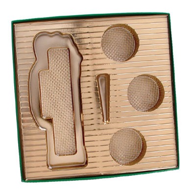 Golfing Box Gold Ins Clear Lid
