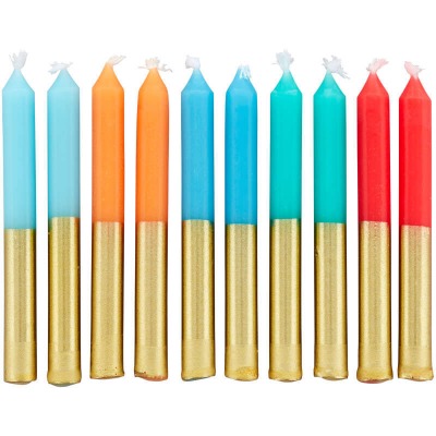 Asst Gold Dipped Candles 10 CT