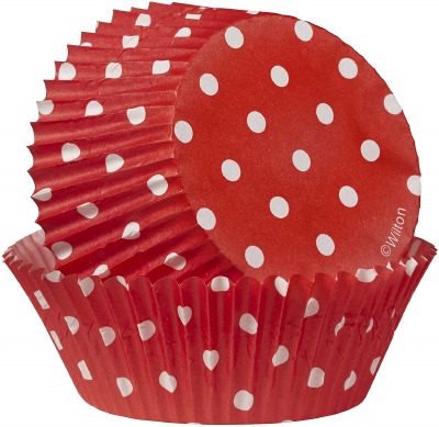 Baking Cup Red w/ Dots 75 Count