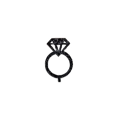 Wedding Ring Black Glitter Cake Pics