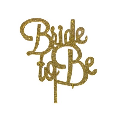 Bride To Be Gold Glitter Cake Pic