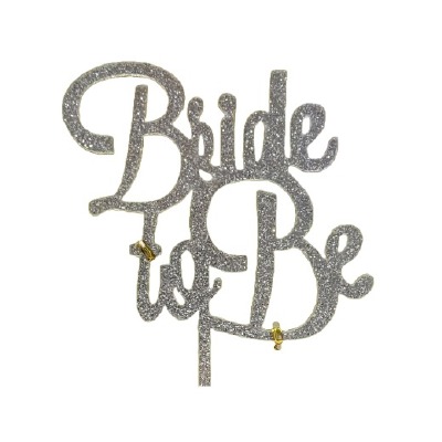 Bride To Be Silver Glitter Cake Pic