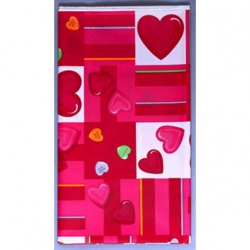 Candy Heart Plastic Tablecover
