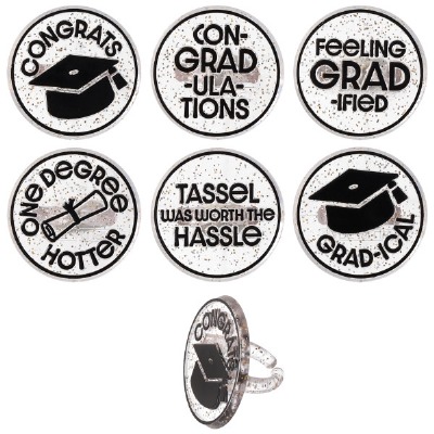 Confetti Grad Cupcake Rings 12 CT