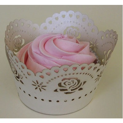 Cupcake Wrap Ivory Rose 12 CT