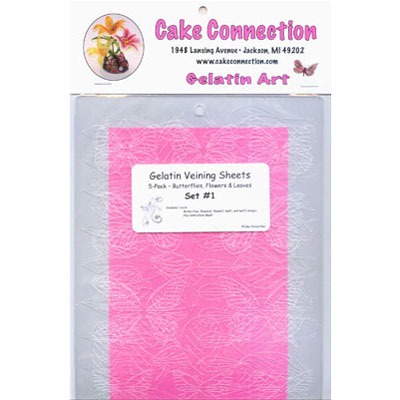 Gelatin Veining Sheets-Set 1 - Cake Art