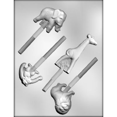 Giraffe - Monkey - Elephant - Lion 4 Candy Mold