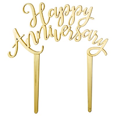 Gold Happy Anniversary Pick