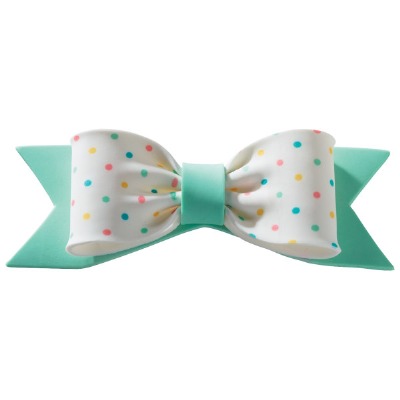 Gum Paste Bow Pastel DotsGreen