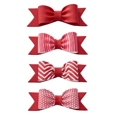 Gum Paste Bow Red Dots