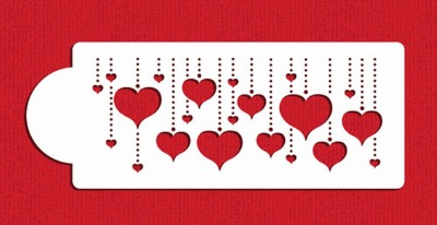 Hanging Hearts Cake Stencil