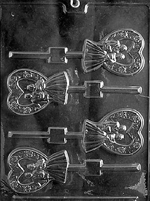 Heart Bride & Groom Lolly Mold