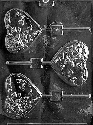 Heart Lolly w/Flowers Mold