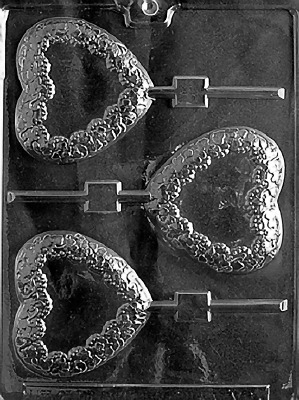 Heart w/flowers Lolly Mold