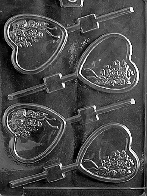 Heart with Bouquet Lolly Mold