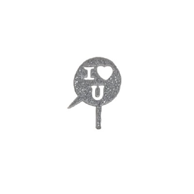 I Love U Silver Glitter Cupcake Pics