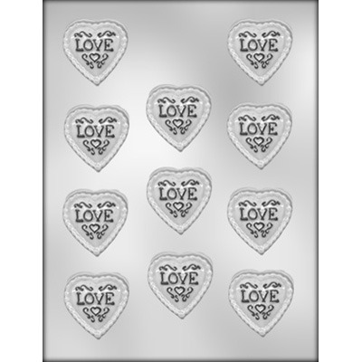 Lacey Heart W/ Love Candy Mold (11)