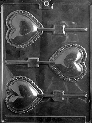 Large Lace Heart Lolly Mold