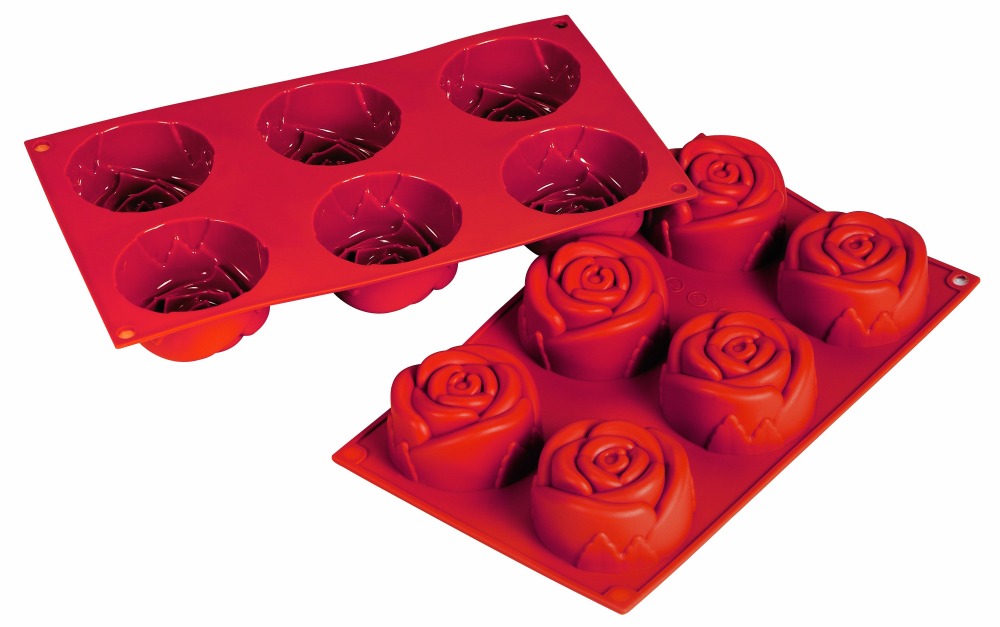 Rose Flexible Silicone Mold Create Four Roses Using Fondant 