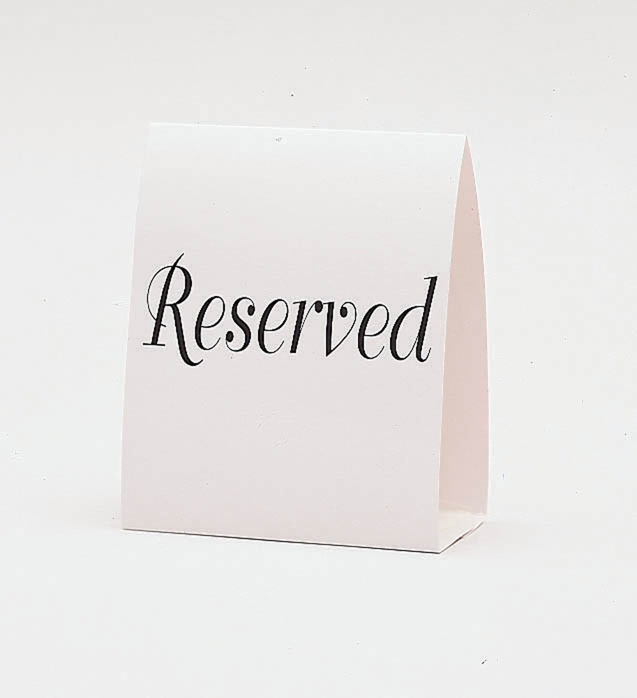 reserved table cards