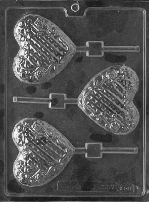Lattice Heart w/Flowers Lolly