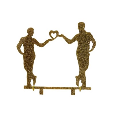 Man & Man Gold Glitter Cake Pic