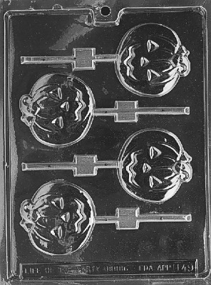Med. Flat Pumpkin Lolly Mold