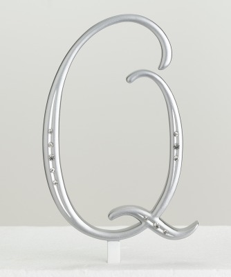 Monogram Silver Rhinestone Q