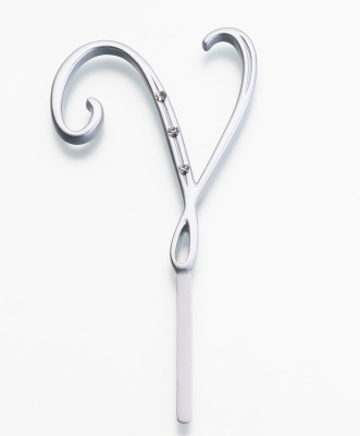 Monogram Silver Small V