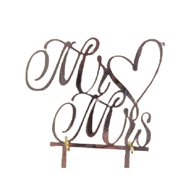 Mr. & Mrs. Rose Gold Mirror Cake Pic