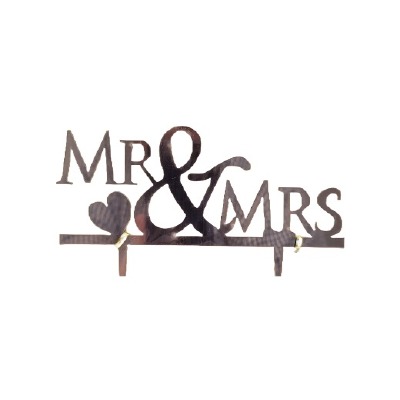 Mr. & Mrs. Rose Gold Mirror Cake Pic