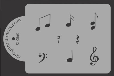 Music Notes Cookie Stencil