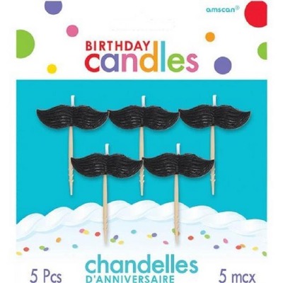 Mustache Candles Set of 5