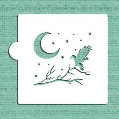 Nightime Crow Cake Stencil