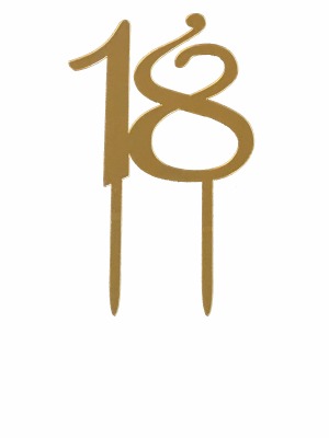 Number 18 Acrylic Gold P CT