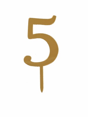 Number 5 Acrylic Gold P CT