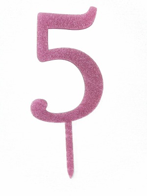 Number 5 Acrylic Pink G CT