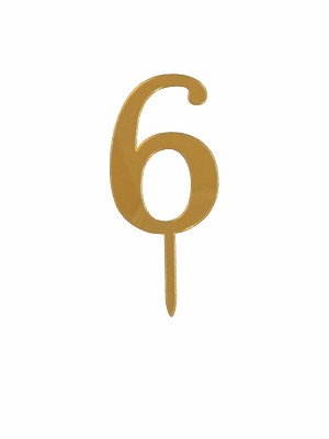 Number 6 Acrylic Gold P CT
