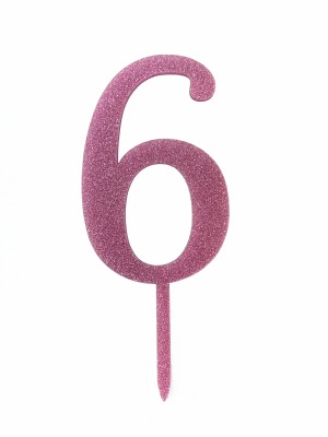 Number 6 Acrylic Pink G CT